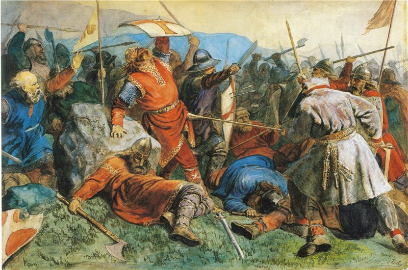 «Св. Олаф в битве при Стиклестаде», художник Петер Николай Арбо